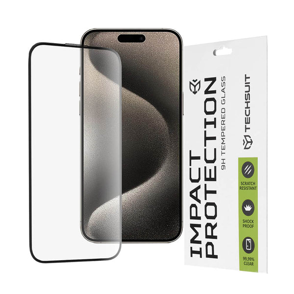 Techsuit iPhone 15 Pro Max 9H 111D 0.33mm Full Screen Full Glue Tempered Glass Αντιχαρακτικό Γυαλί Οθόνης - Black
