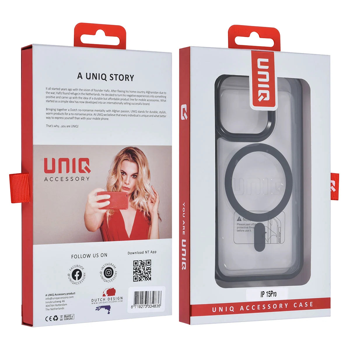 Tuniq iPhone 15 Pro - MagSafe Σκληρή Θήκη με Πλαίσιο Σιλικόνης - Μαύρη / Διάφανη