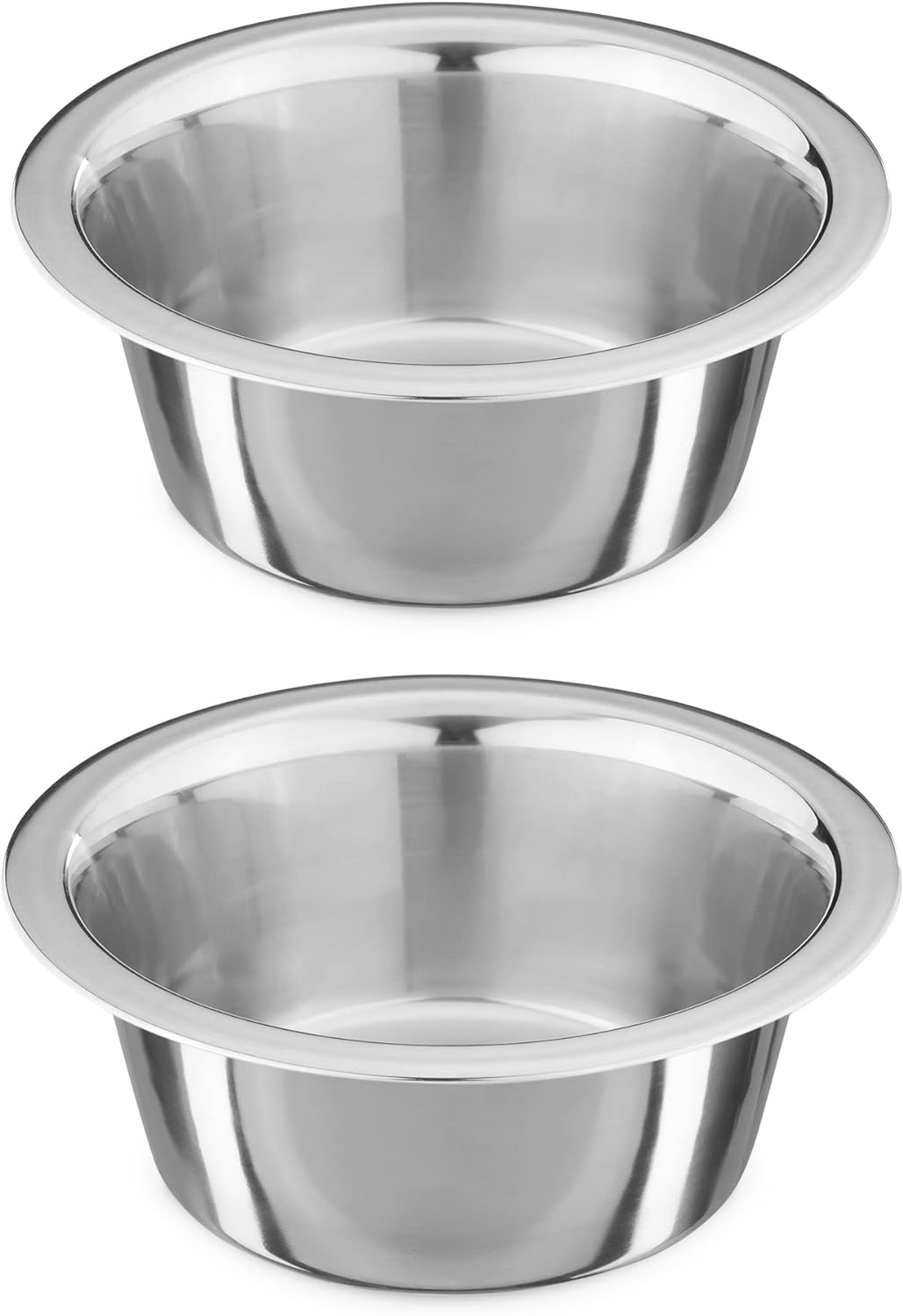Navaris Σετ με 2 Ανταλλακτικά Μπολ Φαγητού και Νερού από Ανοξείδωτο Ατσάλι - 350 ml - Silver - 58405.01