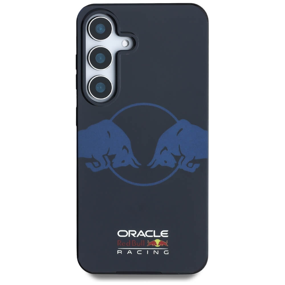 Red Bull Samsung Galaxy S25 - Two Bulls Logo - MagSafe Σκληρή Θήκη με Πλαίσιο Σιλικόνης - Navy - RBHMS25S24HIDBV
