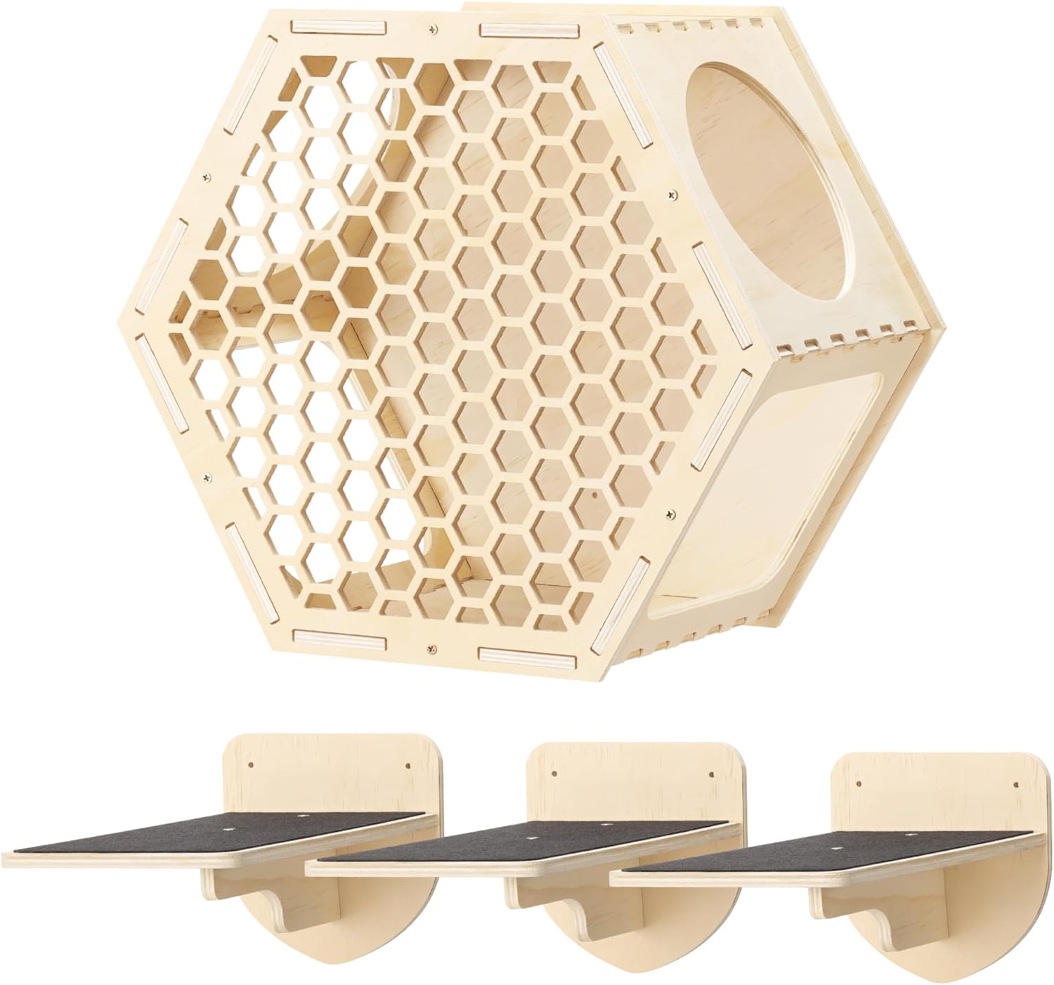 Navaris Επιτοίχιο Σετ 4 Τεμαχίων Αναρρίχησης για Γάτες - Light Brown - 61700.01