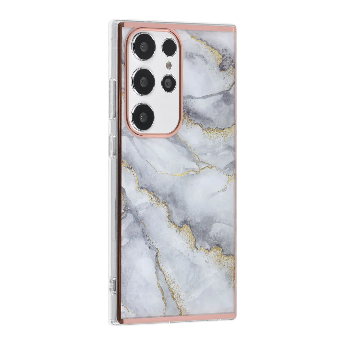 Tuniq Samsung Galaxy S24 Ultra - Σκληρή Θήκη με Πλαίσιο Σιλικόνης - Σχέδιο Μάρμαρο - Γκρί