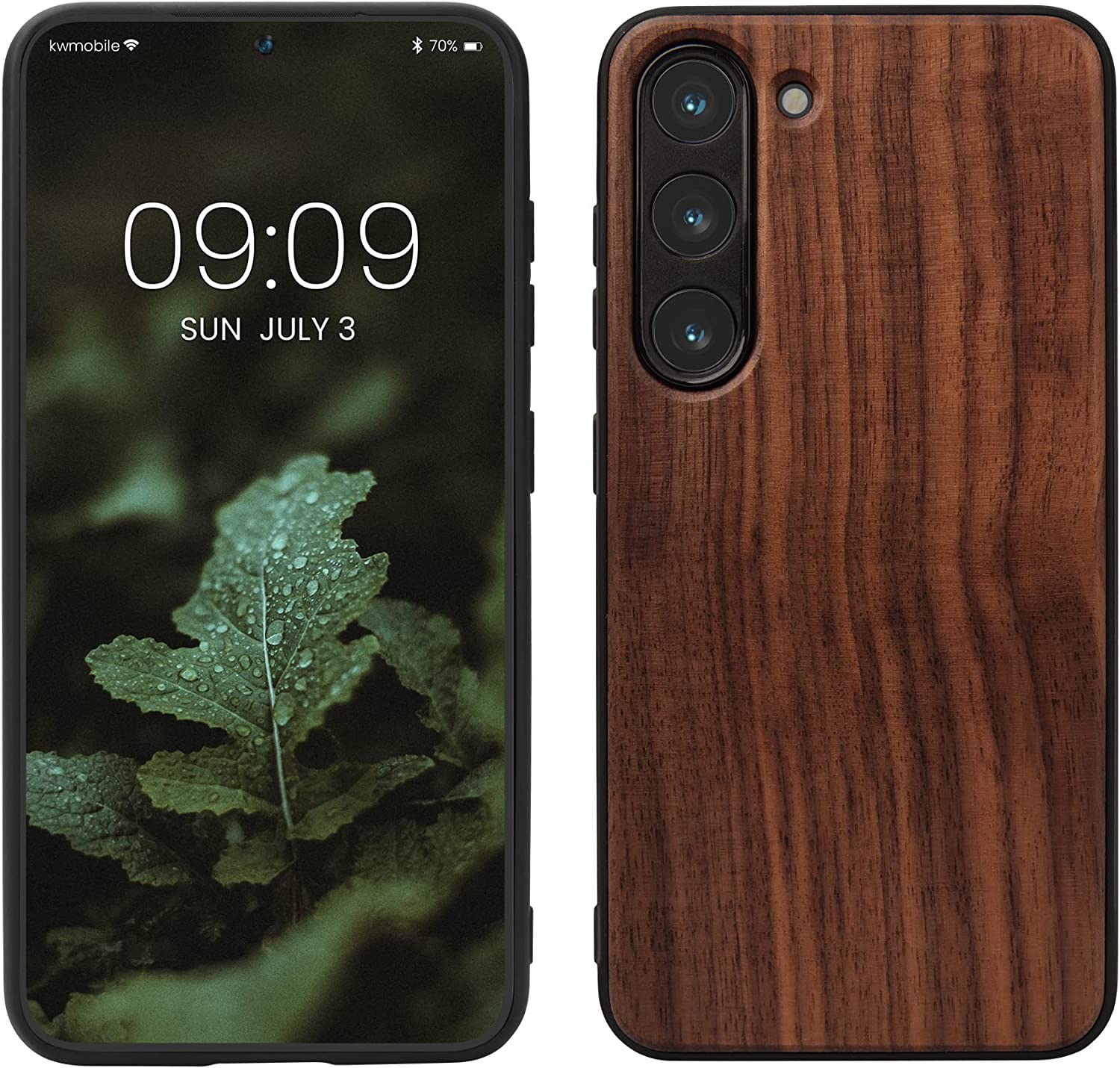 KW Samsung Galaxy S23 Θήκη από Φυσικό Ξύλο - Dark Brown - 60294.18