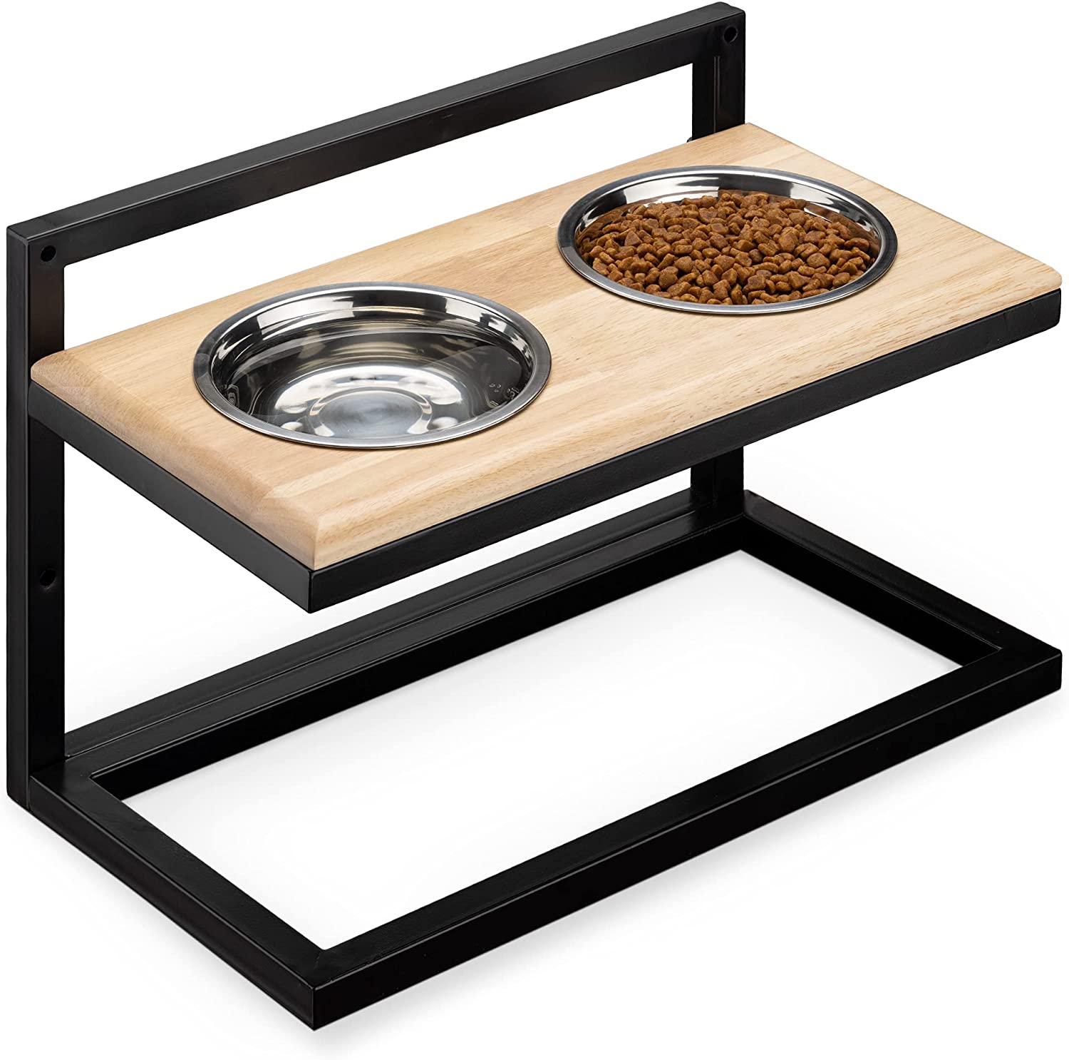 Navaris Dog Bowl Feeding Stand - Ανυψωμένα Μπολ Φαγητού σε Σταντ για Κατοικίδια - 450 ml - Black - 51387.1.02