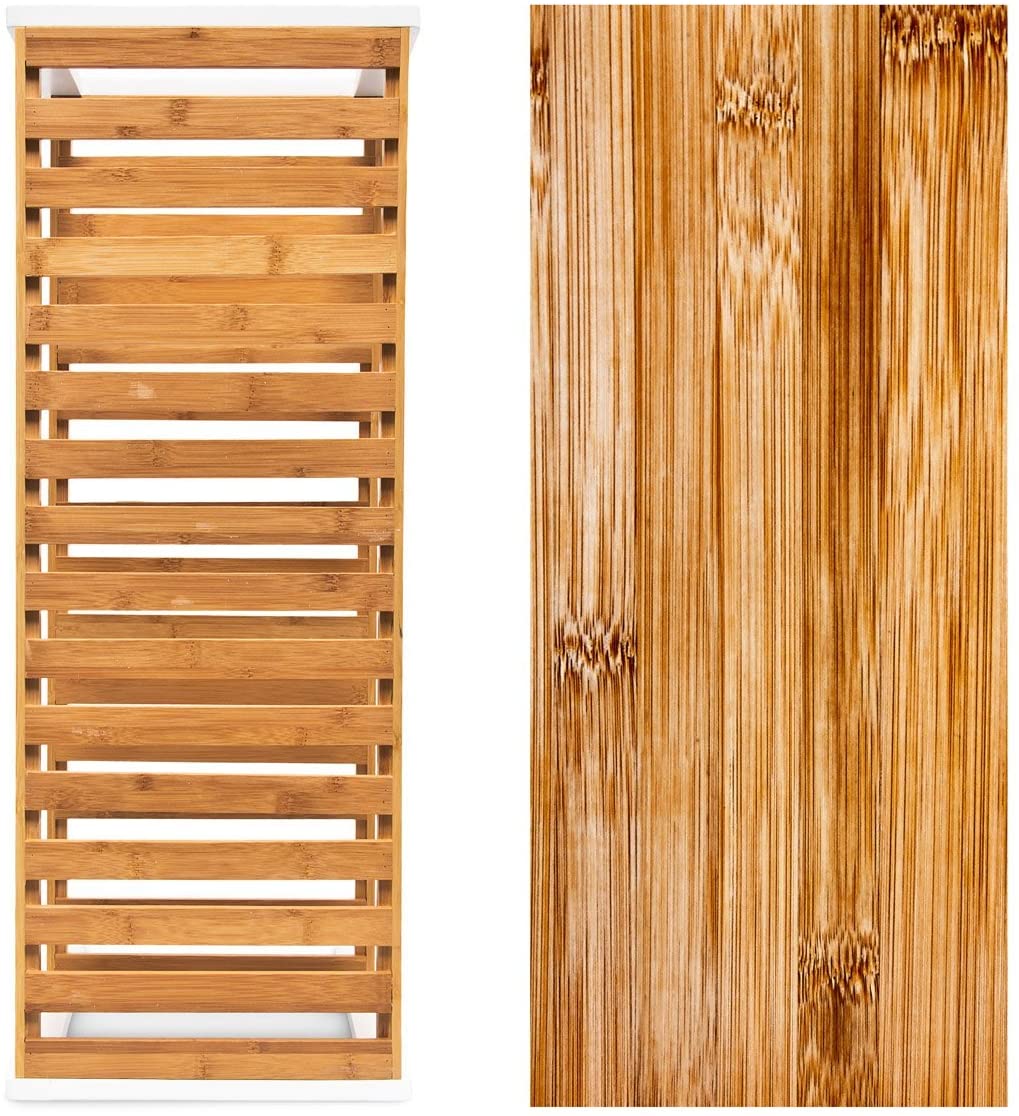 Relaxdays Παπουτσοθήκη με 2 Ράφια από Μπαμπού - Brown / White - 4052025177065