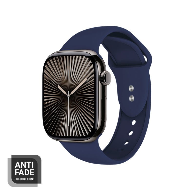 Crong Λουράκι Apple Watch 4/5/6/7/8/9/10/11 - SE (1/2/3) - ULTRA (1/2/3) - 44/45/46/49mm Σιλικόνης - Liquid Strap - Navy Blue