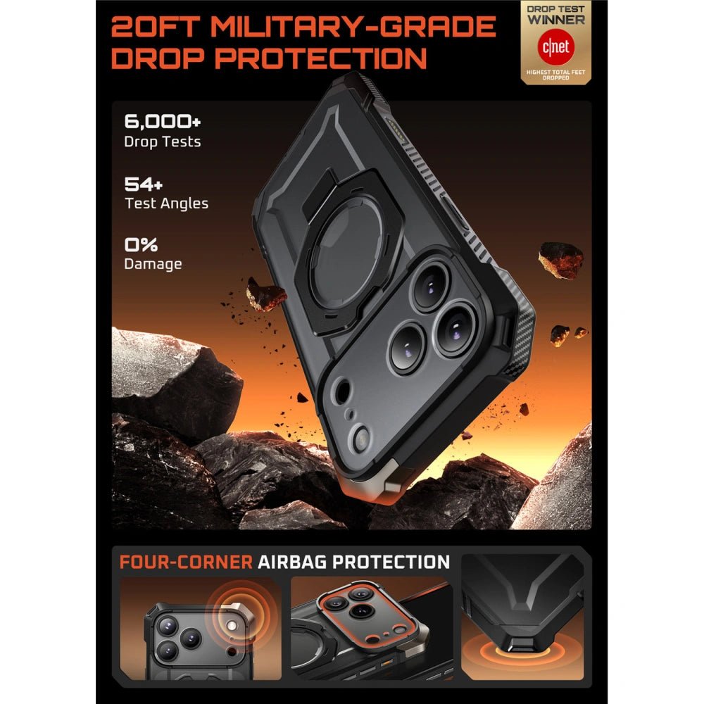 Supcase iPhone 17 Pro Max - UB Grip Mag - Σκληρή Θήκη με MagSafe και Stand - Black