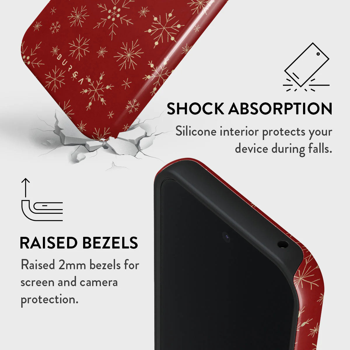 Burga iPhone 16 Pro Max Fashion Tough MagSafe Σκληρή Θήκη με MagSafe - Dear Santa Snowflake