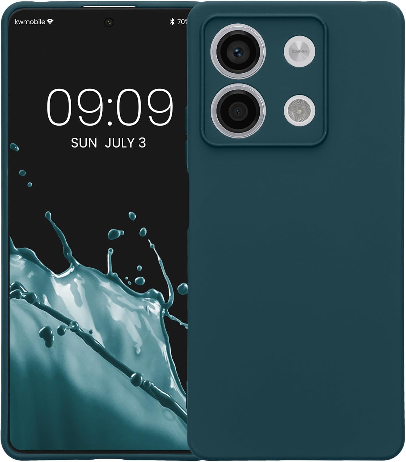 KW Xiaomi Redmi Note 13 5G Λεπτή Θήκη Σιλικόνης Rubberized TPU - Matte Petrol