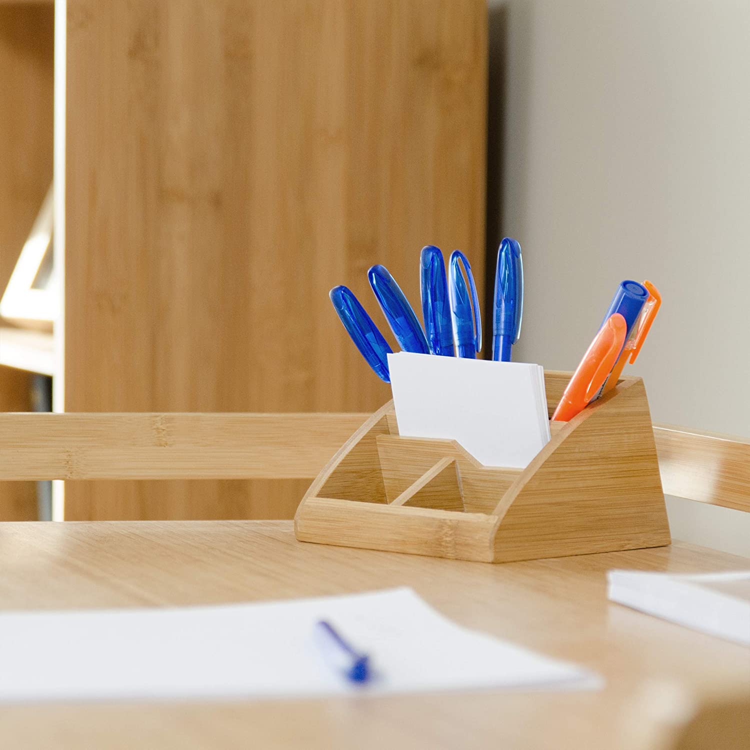 Relaxdays Ξύλινη Βάση Οργάνωσης Γραφείου από Bamboo - Natural - 4052025221874