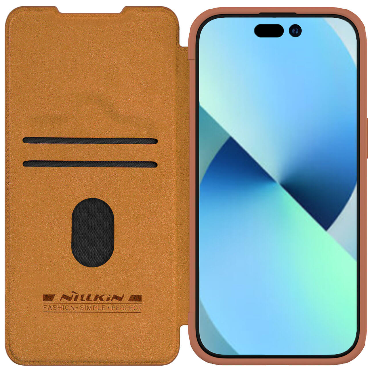 Nillkin iPhone 15 Plus Qin Pro Leather Θήκη Βιβλίο με Κάλυμμα για την Κάμερα - Brown