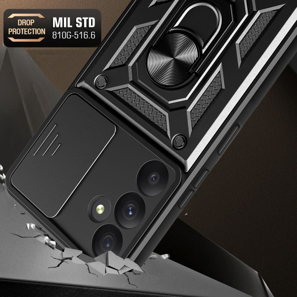 Tech-Protect Samsung Galaxy A35 5G Camshield Pro Σκληρή Θήκη με Πλαίσιο Σιλικόνης και Δαχτυλίδι Συγκράτησης - Black