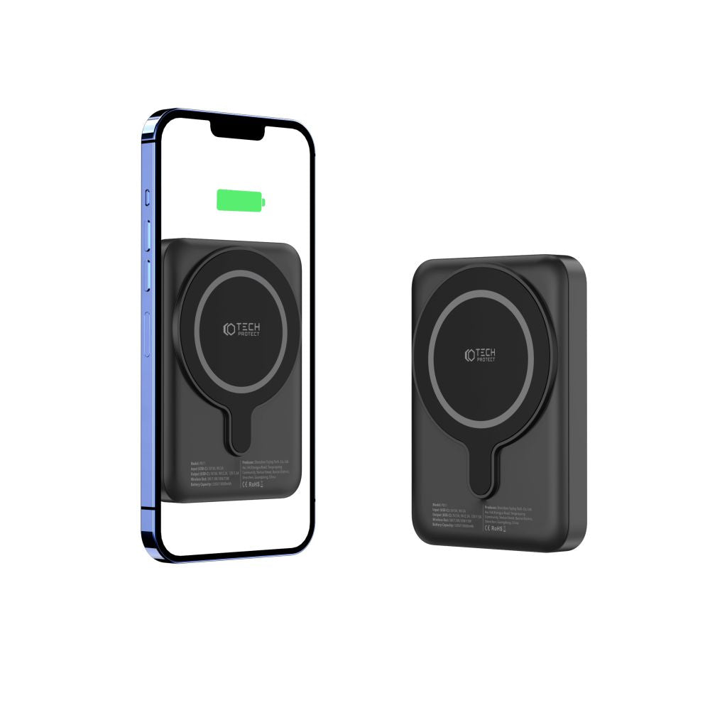 Tech-Protect PB11 Lifemag MagSafe PowerBank Μαγνητικό PowerBank Κινητού 10000 mAh - Black