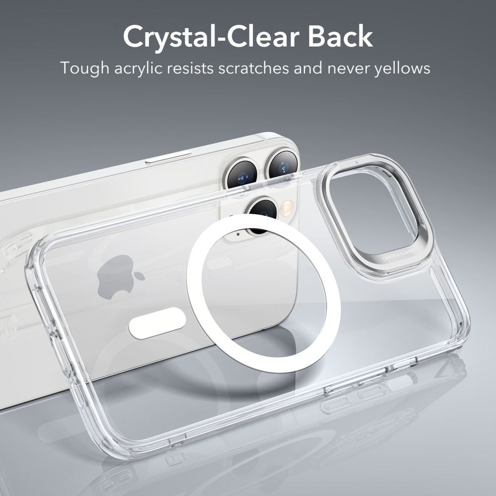 ESR iPhone 14 Pro Classic Kickstand Halolock MagSafe Σκληρή Θήκη με Πλαίσιο Σιλικόνης και Stand - Διάφανη