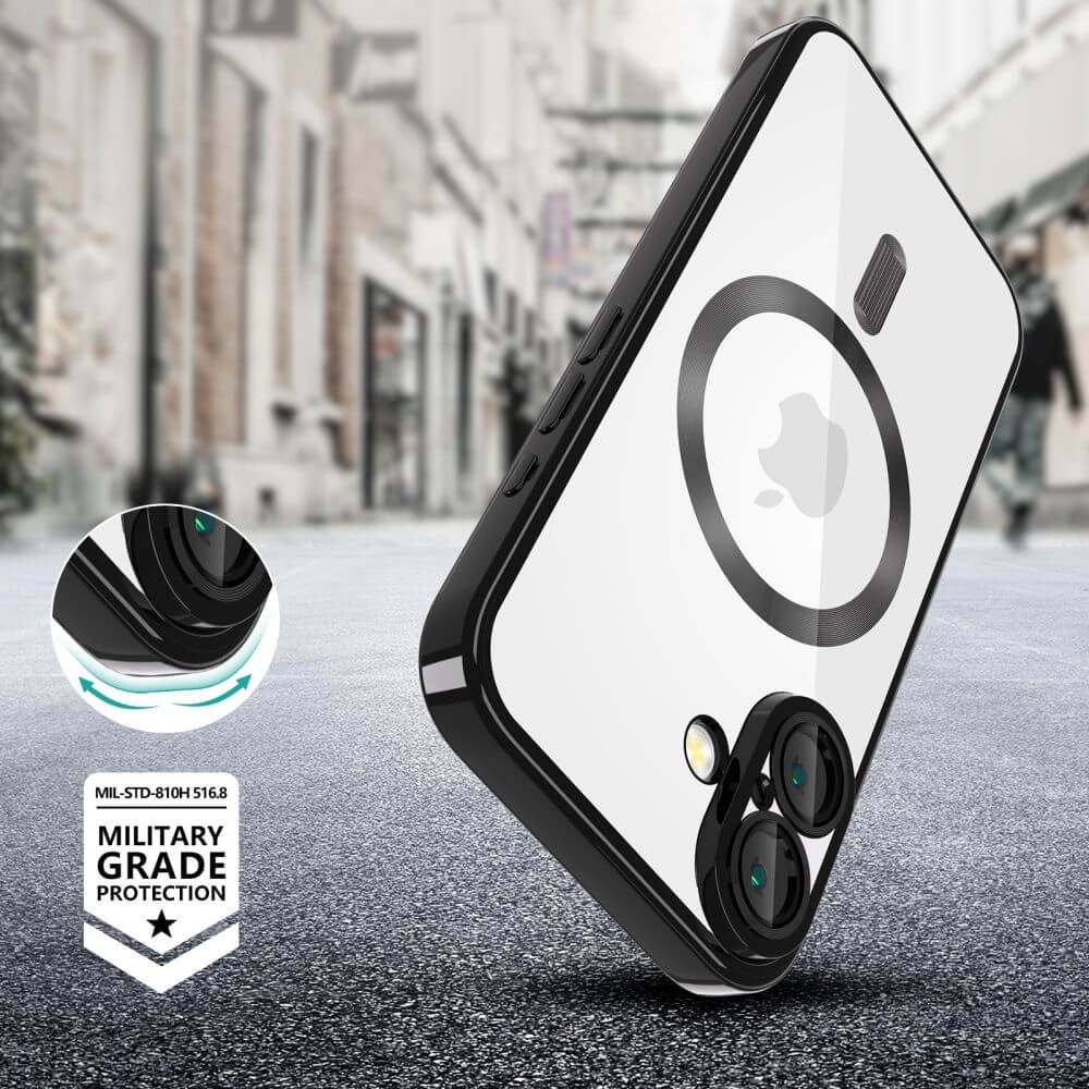 Tech-Protect iPhone 16 MagFlex Θήκη Σιλικόνης TPU με MagSafe - Διάφανη / Shiny Black