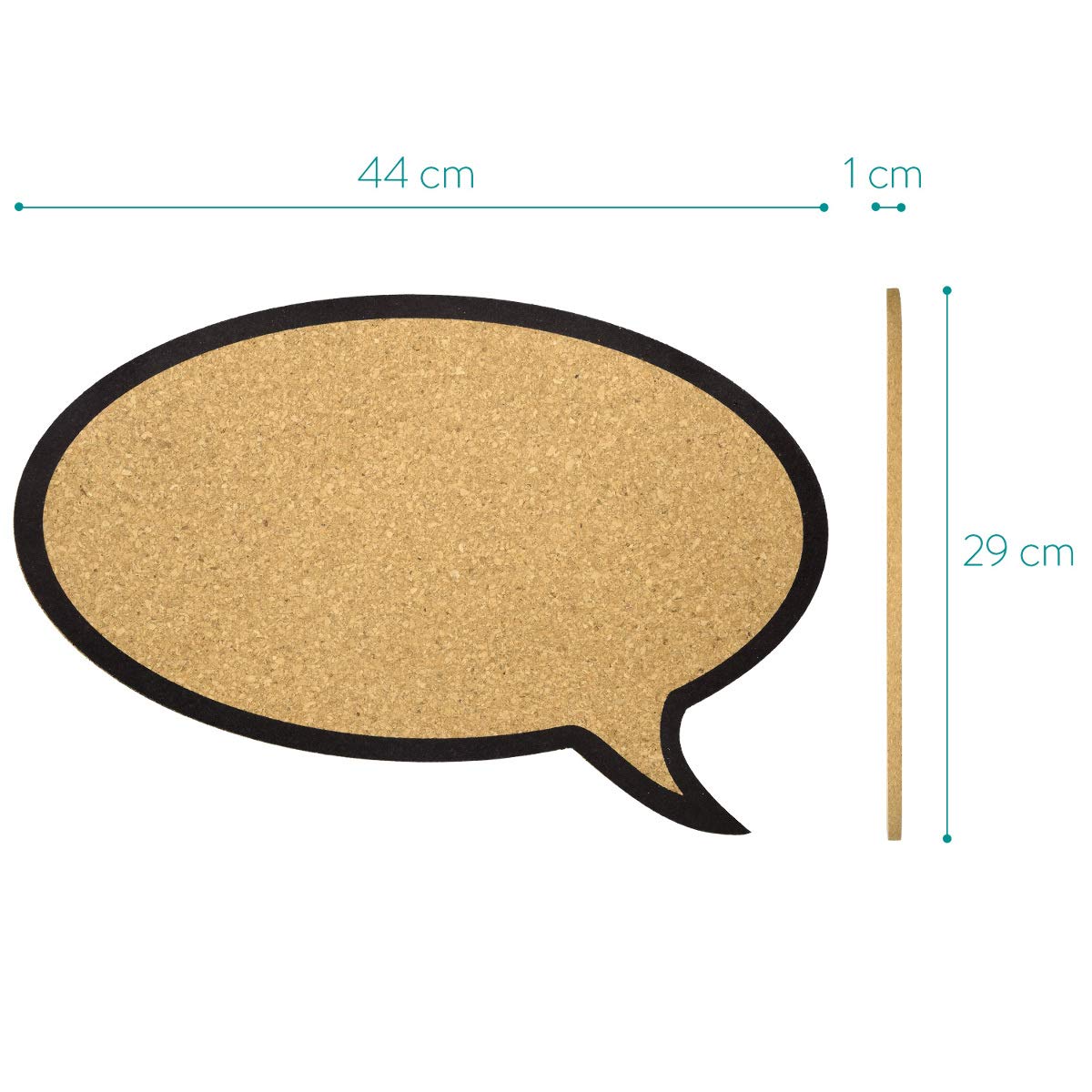 Navaris Cork Notice Board - Πίνακας Ανακοινώσεων με Πινέζες - Design Speech Bubble - Brown - Black - 45363.01