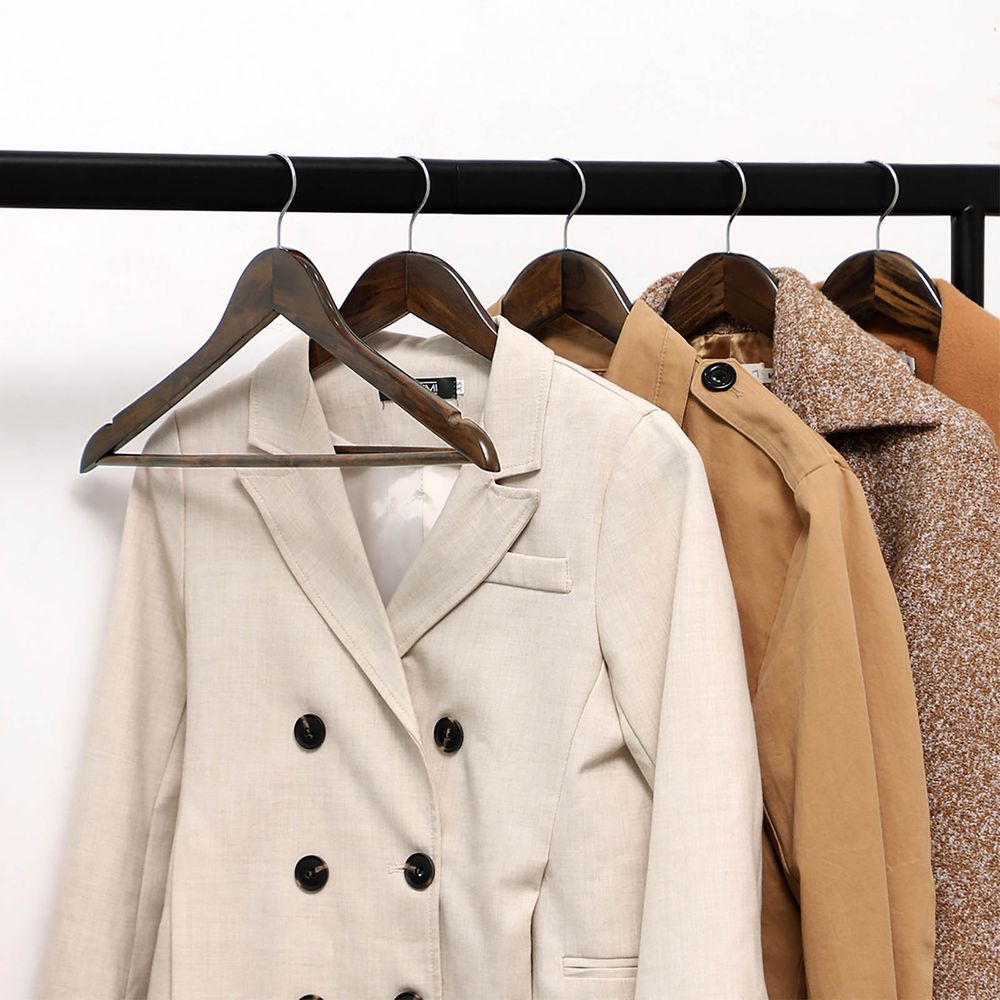 Songmics Σετ με 20 Ξύλινες Κρεμάστρες Ρούχων - Dark Walnut / Silver - CRW02V20