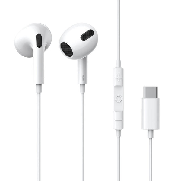 Baseus Encok C17 Wired Headphones - Ακουστικά για Smartphones με Βύσμα Type C - White - NGCR010002