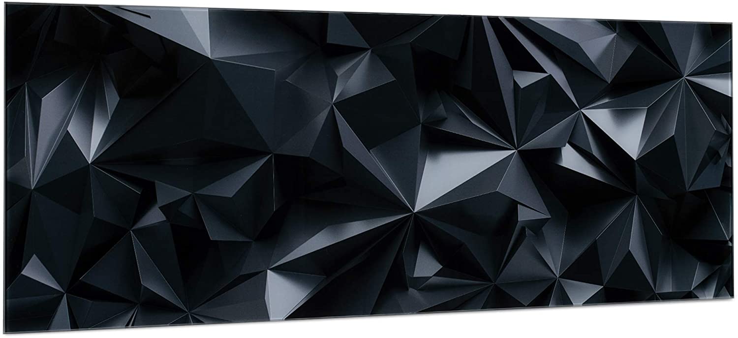 Navaris Μαγνητικός Γυάλινος Πίνακας - 80 x 30cm - Design Dark Stereoscopic - Black - 53031.01