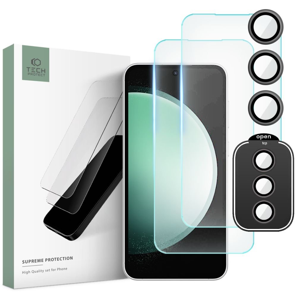 Tech - Protect Samsung Galaxy S23 FE Supreme Set - Σετ με 2 Tempered Glass Αντιχαρακτικά Γυαλιά Οθόνης και 1 Αντιχαρακτικό Γυαλί για την Κάμερα - Διάφανα