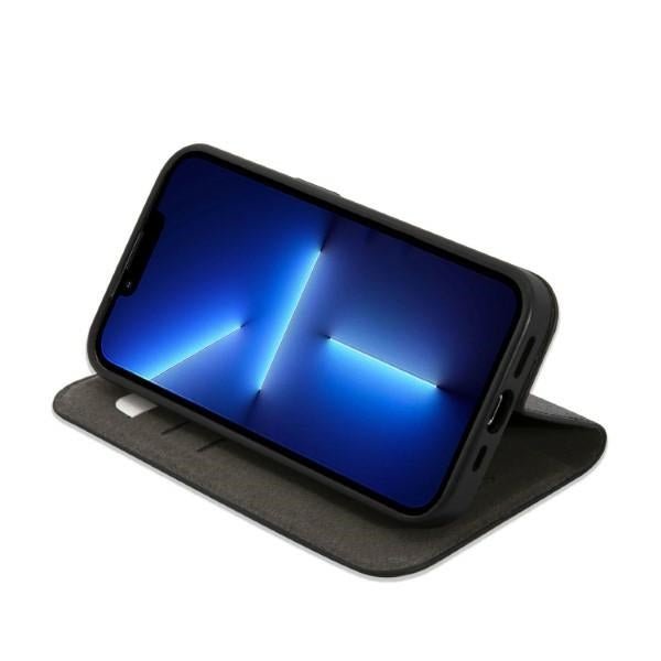 Guess iPhone 14 Pro Max 4G Vintage Gold Logo Θήκη Βιβλίο από Συνθετικό Δέρμα - Black - GUBKP14XHG4SHK