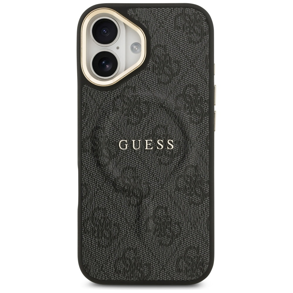 Guess iPhone 17 - 4G PU Classic Logo MagSafe - Σκληρή Θήκη με Πλαίσιο Σιλικόνης και Επένδυση Οικολογικού Δέρματος - Black - GUHMP17SP4MSEGCK