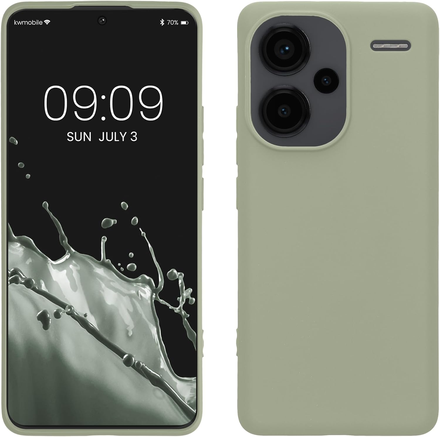 KW Xiaomi Redmi Note 13 Pro+ 5G Λεπτή Θήκη Σιλικόνης TPU - Grey Green