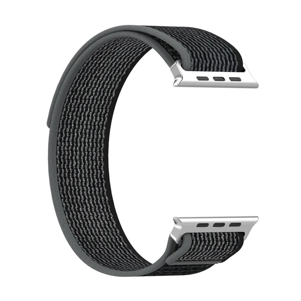 Techsuit Λουράκι Apple Watch 2/3/4/5/6/7/8/9/10/11 - SE (1/2/3) - 38/40/41/42mm Watchband W039 Nylon - Black / Gray