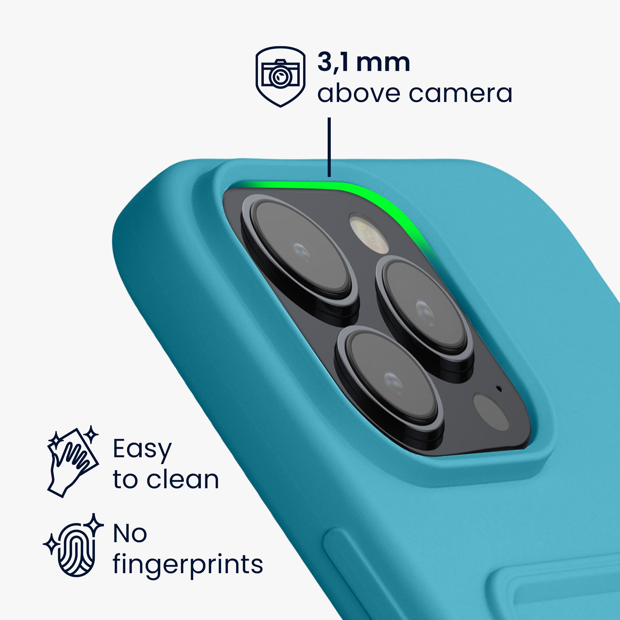 KW iPhone 15 Pro Max Θήκη Σιλικόνης TPU με Υποδοχή για Κάρτα - Light Blue Matte