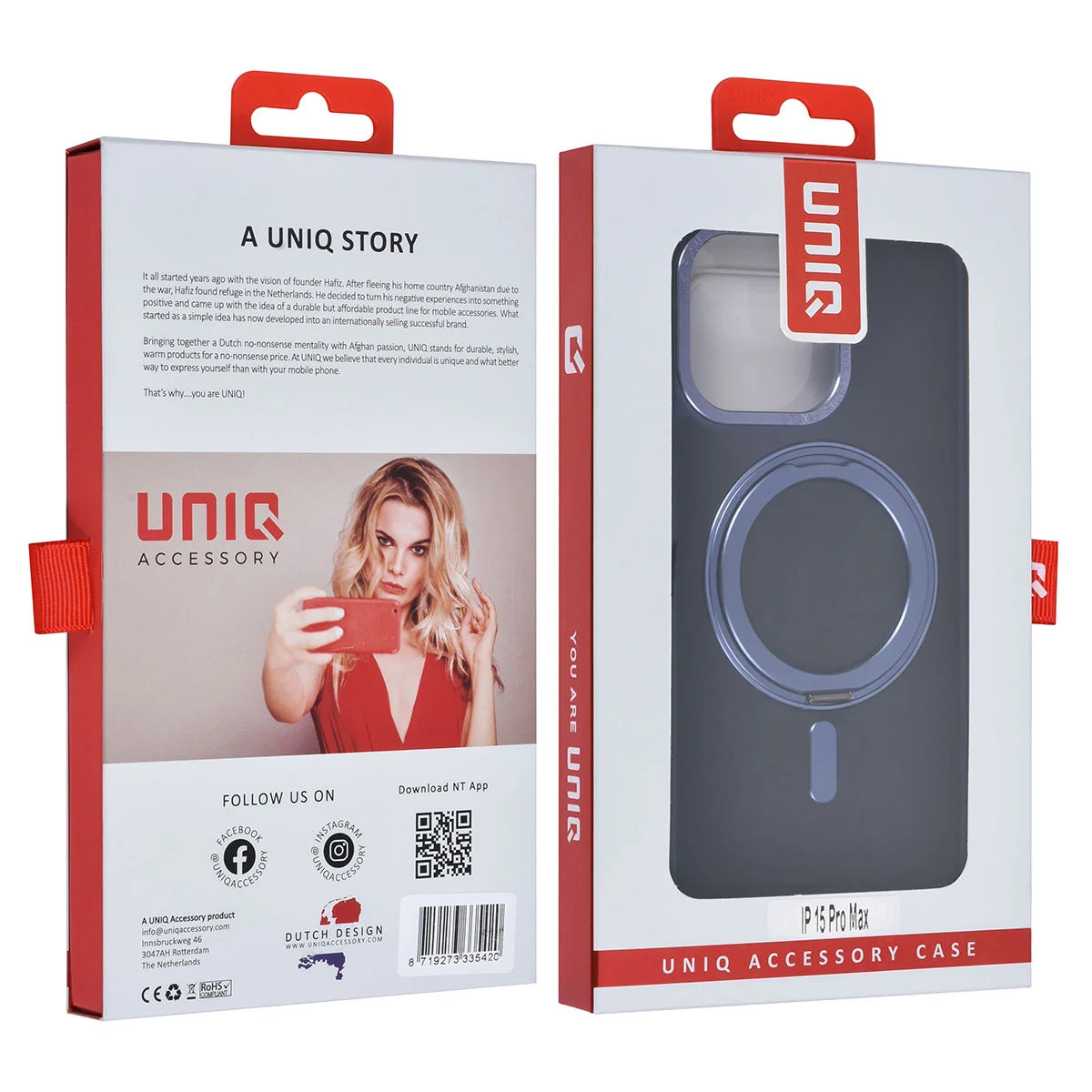 Tuniq iPhone 15 Pro Max - Σκληρή MagSafe Θήκη με Περιστρεφόμενο Δαχτυλίδι Συγκράτησης - Μπλε