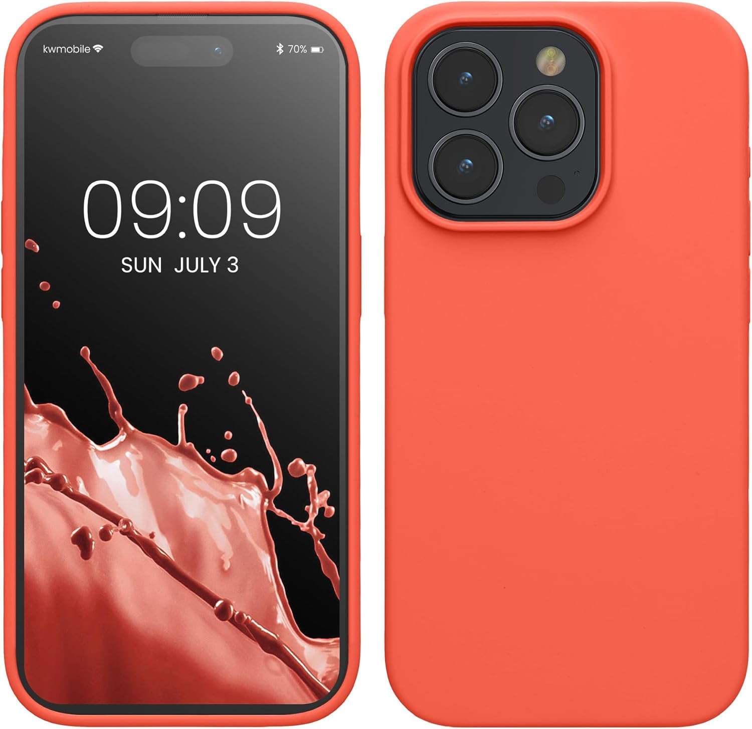 KW iPhone 15 Pro Θήκη Σιλικόνης Rubberized TPU - Luminous Coral