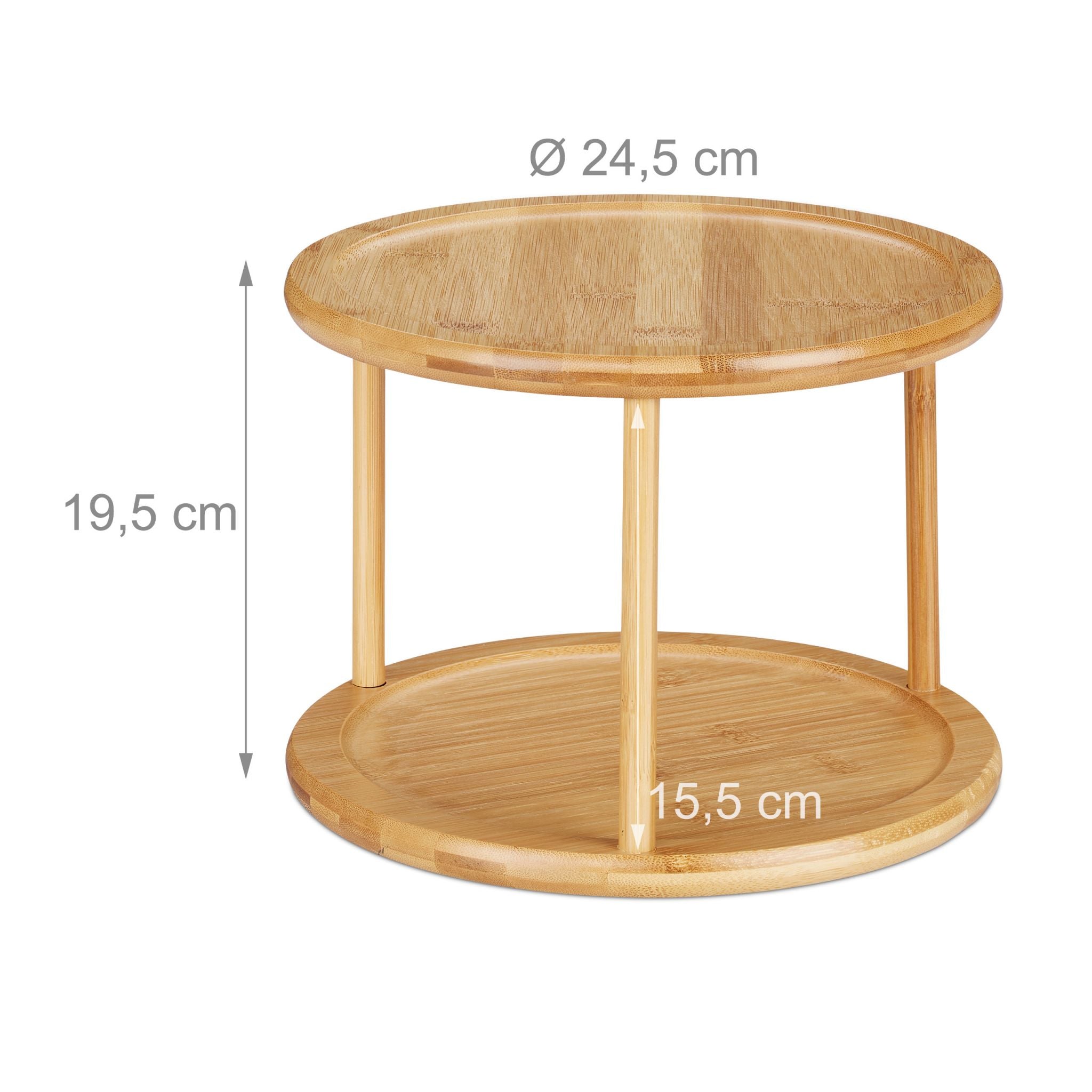 Relaxdays Περιστρεφόμενο Ράφι Κουζίνας από Μπαμπού - Natural - 4052025274894