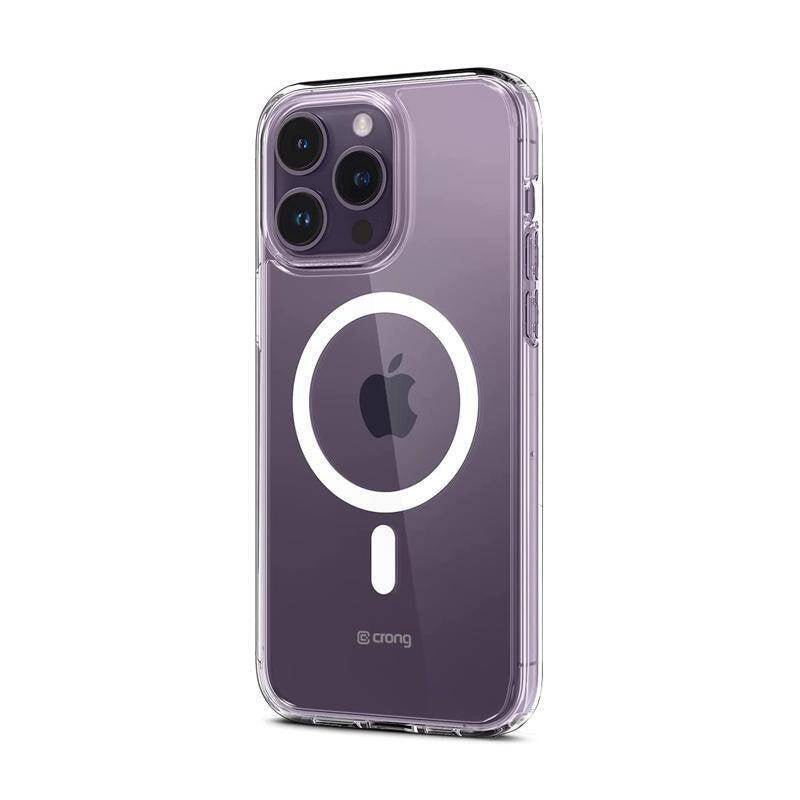Crong iPhone 14 Pro Max Clear Mag Cover - Σκληρή Θήκη με Πλαίσιο Σιλικόνης και MagSafe - Clear