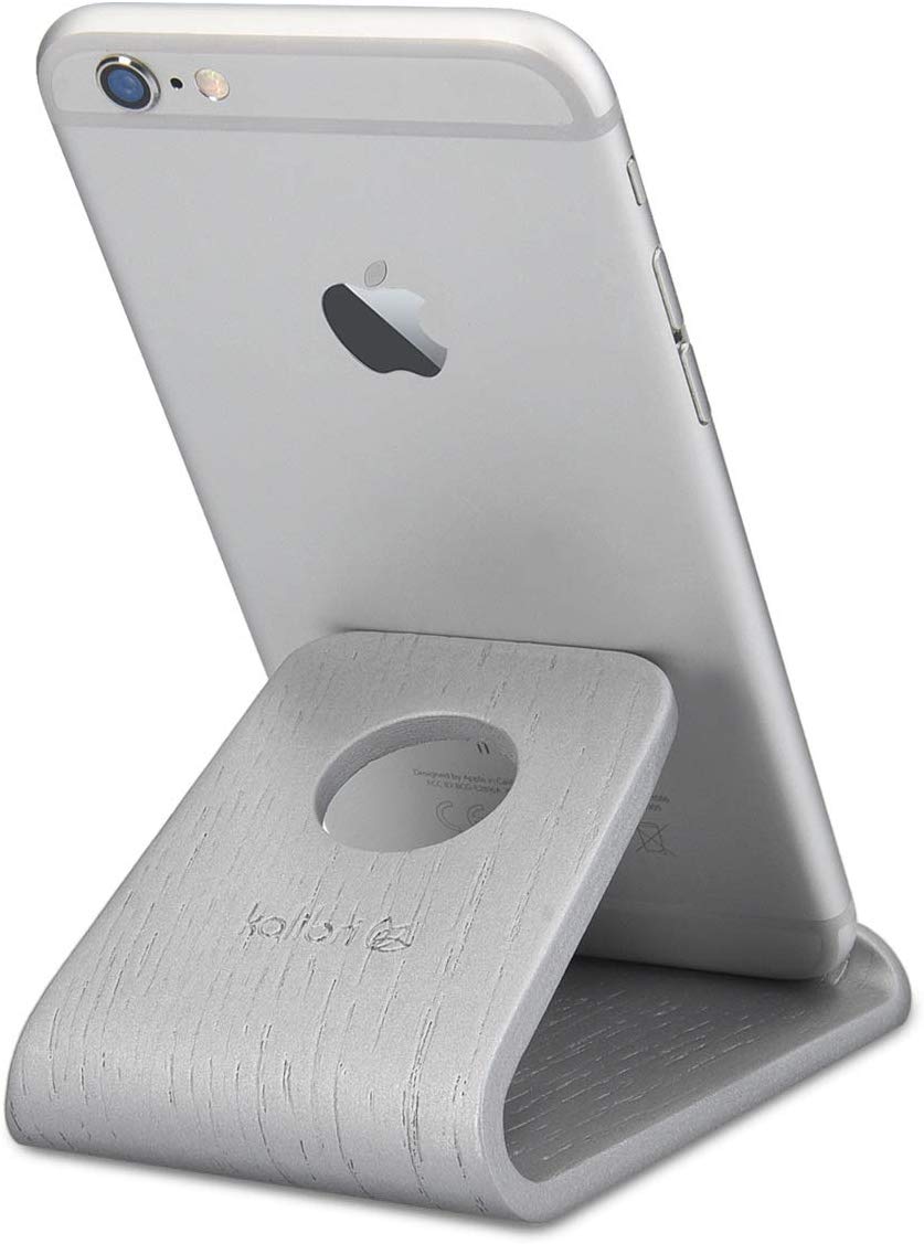 Kalibri Wooden Mobile Stand Βάση Στήριξης Κινητών από Φυσικό Ξύλο - Silver Oak - 34561.35