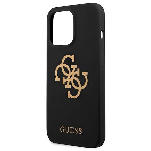 Guess iPhone 13 Pro Silicone 4G Logo Θήκη Σιλικόνης - Black - GUHCP13LLS4GGBK