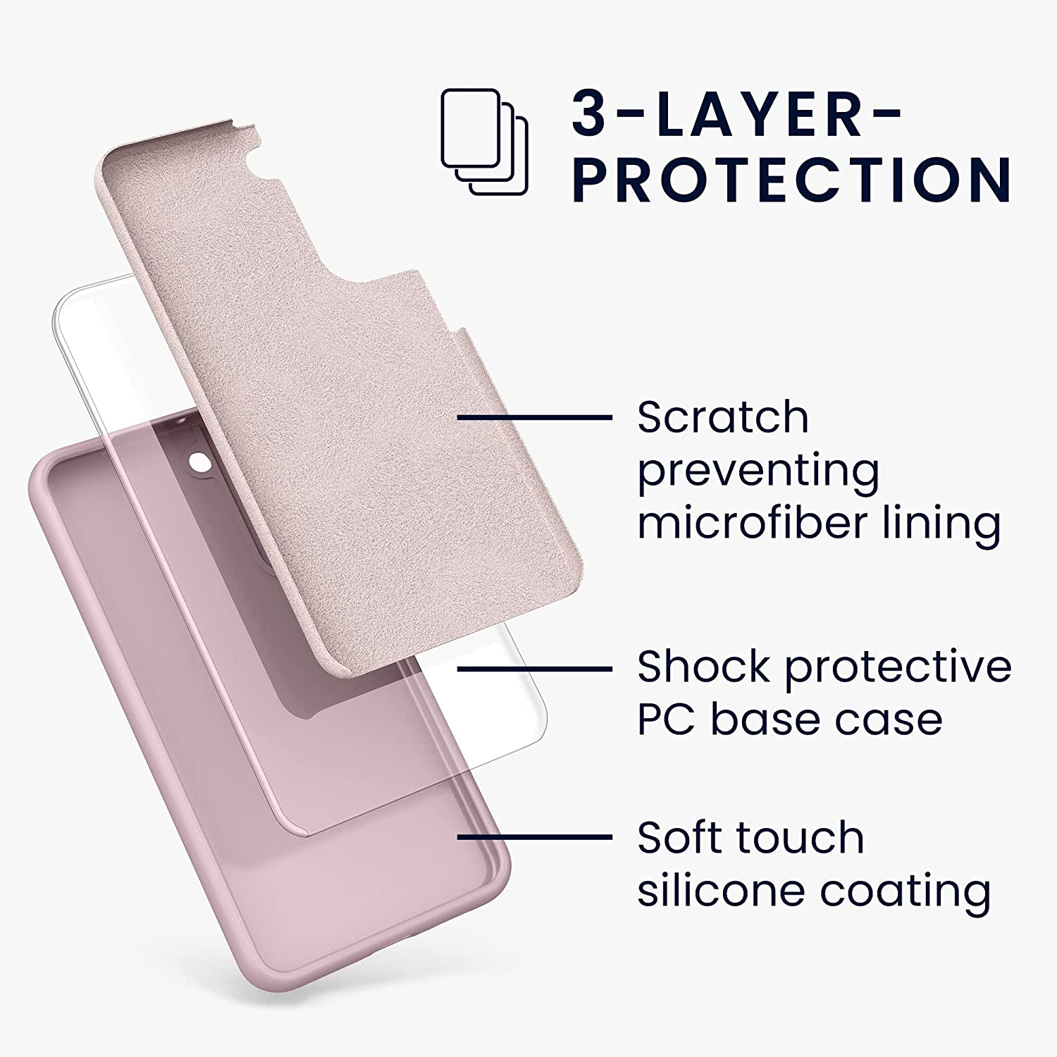 KW Samsung Galaxy S22 Plus Θήκη Σιλικόνης Rubberized TPU - Matte Dusty Pink - 56761.52