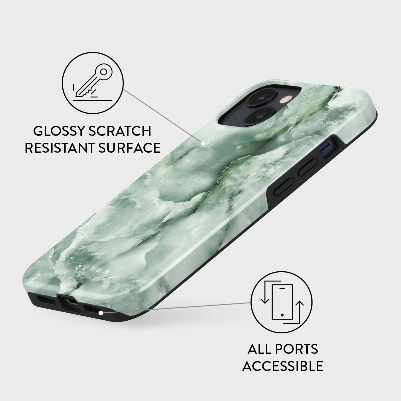 Burga iPhone 15 Plus Fashion Tough MagSafe Σκληρή Θήκη με MagSafe - Pistachio Cheesecake