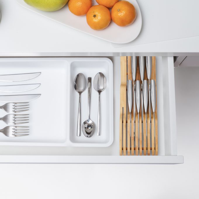 Relaxdays Θήκη Μαχαιριών για Συρτάρι από Μπαμπού - XXL - Natural - 4052025907778