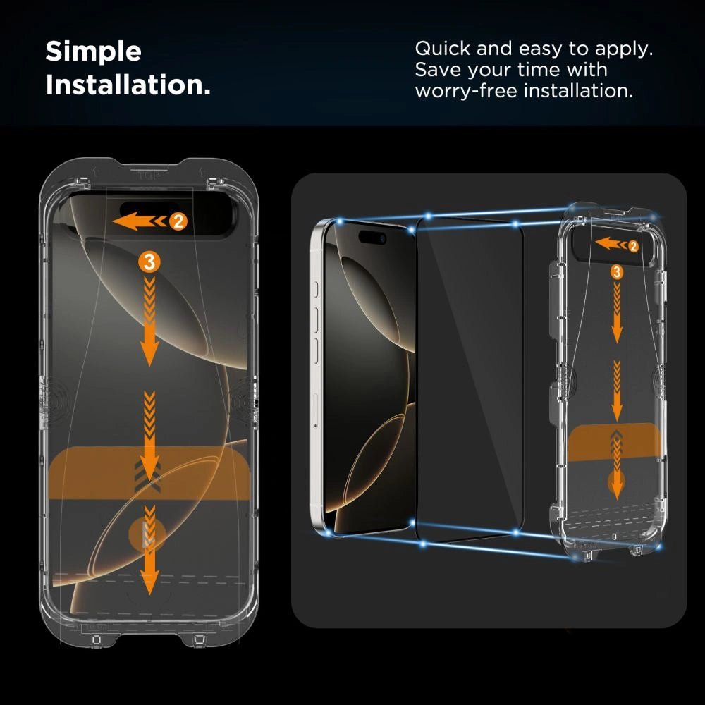 Tech - Protect iPhone 17 Pro - Quick Set+ - Σετ με 2 Full Screen Αντιχαρακτικά Γυαλιά Οθόνης με Οδηγό Τοποθέτησης - Black