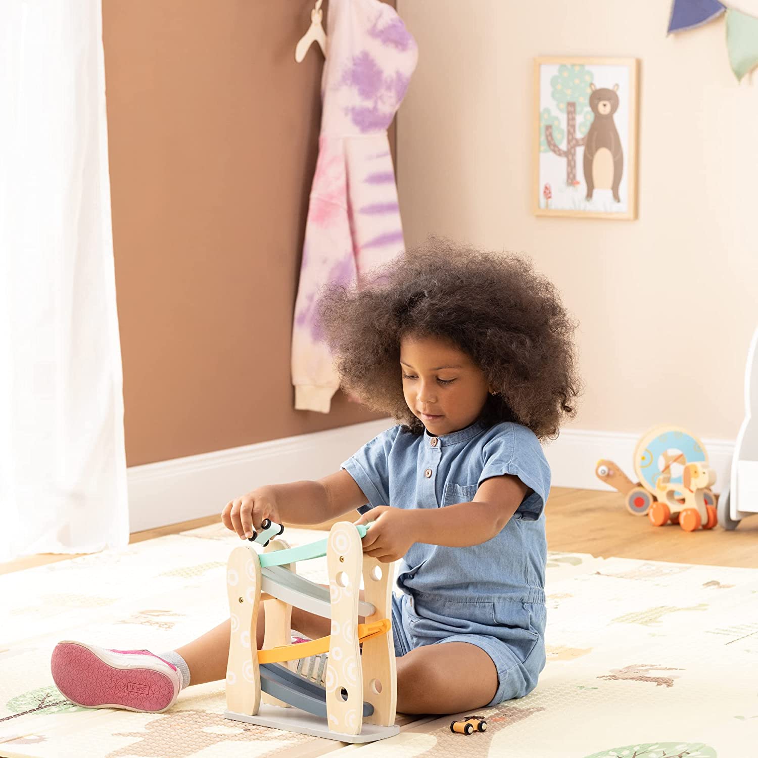 Navaris Αναδιπλούμενο Χαλάκι Παιχνιδιού Διπλής Όψης για Μωρά - Beige / Pink - 55293.03