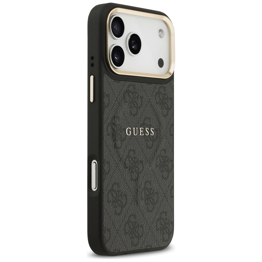 Guess iPhone 17 Pro Max - 4G PU Classic Logo MagSafe - Σκληρή Θήκη με Πλαίσιο Σιλικόνης και Επένδυση Οικολογικού Δέρματος - Black - GUHMP17XP4MSEGCK