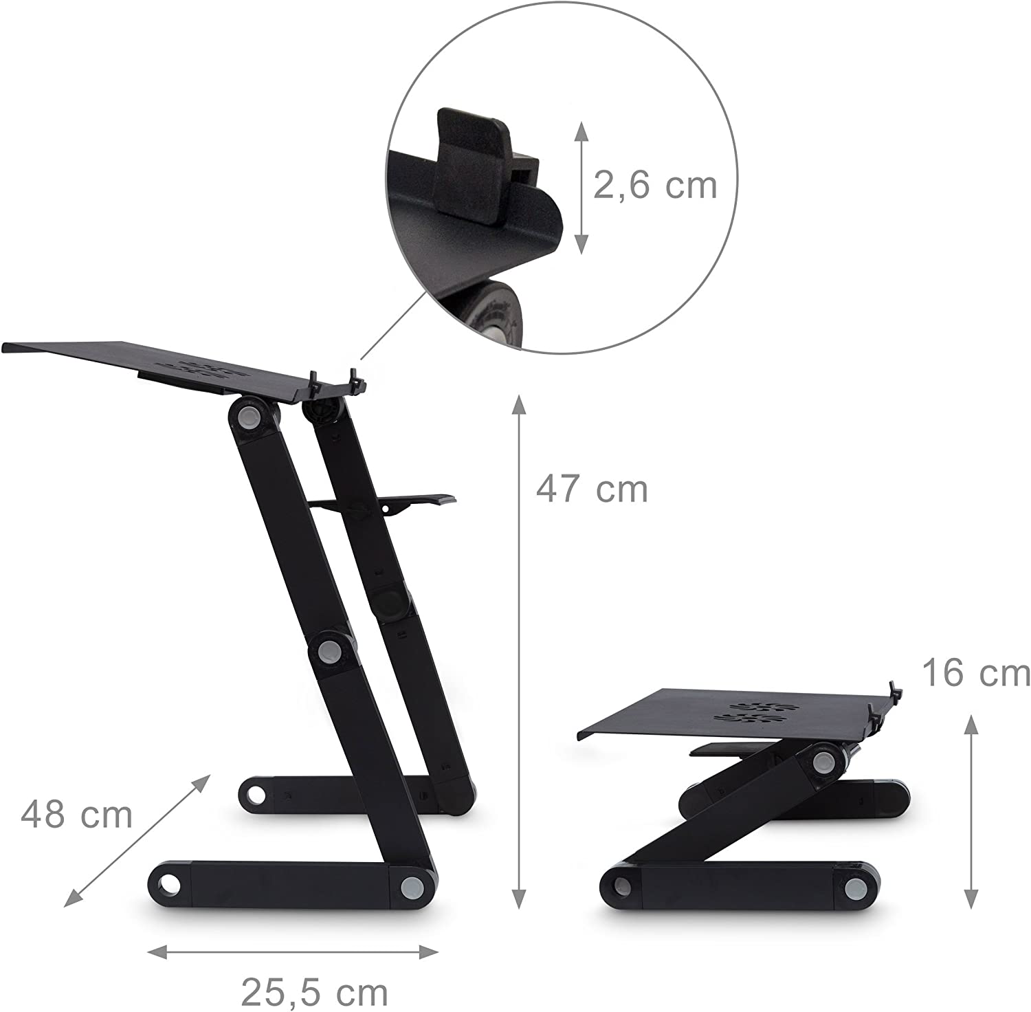 Relaxdays Βάση Φορητού Υπολογιστή με Ρυθμιζόμενο Ύψος και Ενσωματωμένο Ανεμιστήρα - Black - 4052025193362