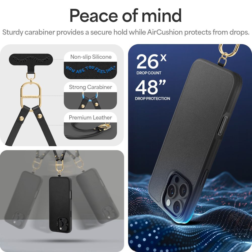 Spigen Cyrill iPhone 16 Pro Max Classic Charm Mag Σκληρή Θήκη MagSafe με Πλαίσιο Σιλικόνης και Λουράκι - Black