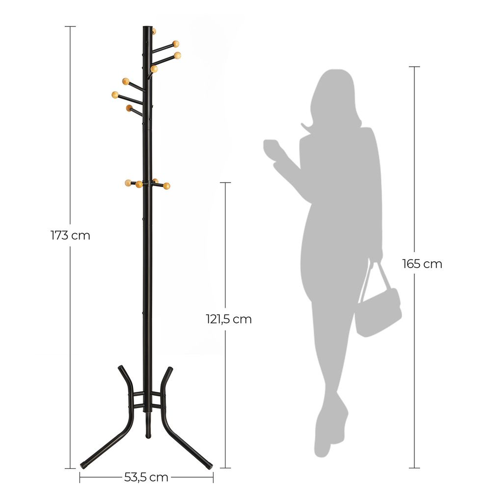 Songmics Επιδαπέδια Μεταλλική Κρεμάστρα - 53.5 x 173 cm - Black - RCR028B01
