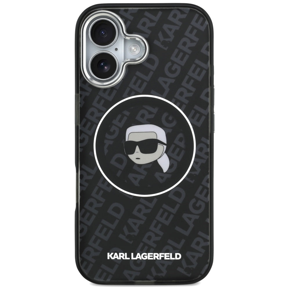 Karl Lagerfeld iPhone 17 - IML Karl Head Logo MagSafe - Σκληρή Θήκη με Πλαίσιο Σιλικόνης - Black - KLHMP17SHMKBKHOK
