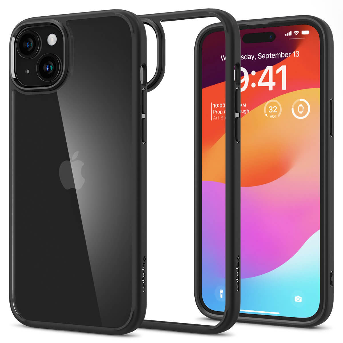 Spigen iPhone 15 Plus Crystal Hybrid Σκληρή Θήκη με Πλαίσιο Σιλικόνης - Matte Black