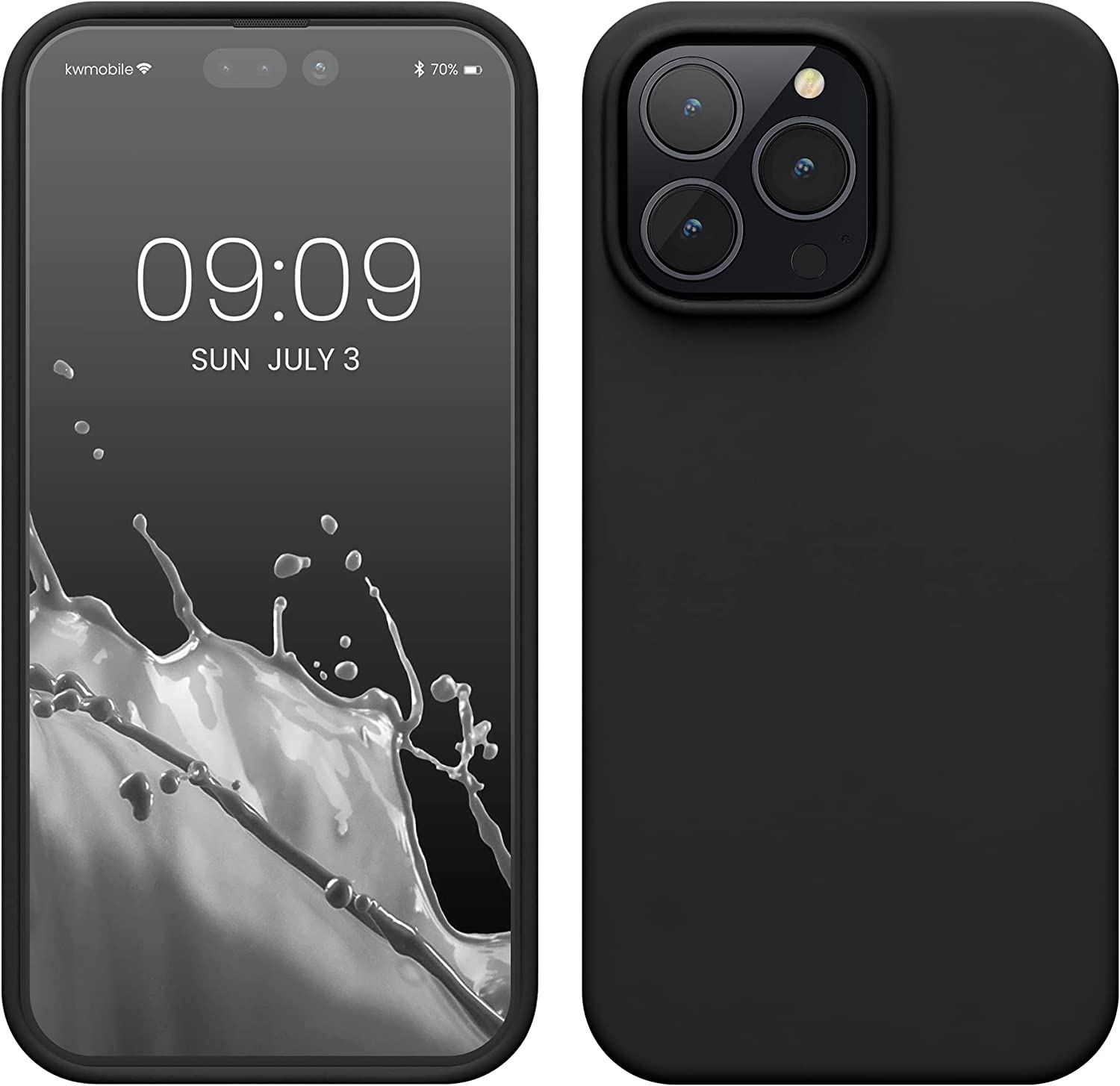 KW iPhone 14 Pro Max Θήκη Σιλικόνης Rubberized TPU - Black - 59074.01