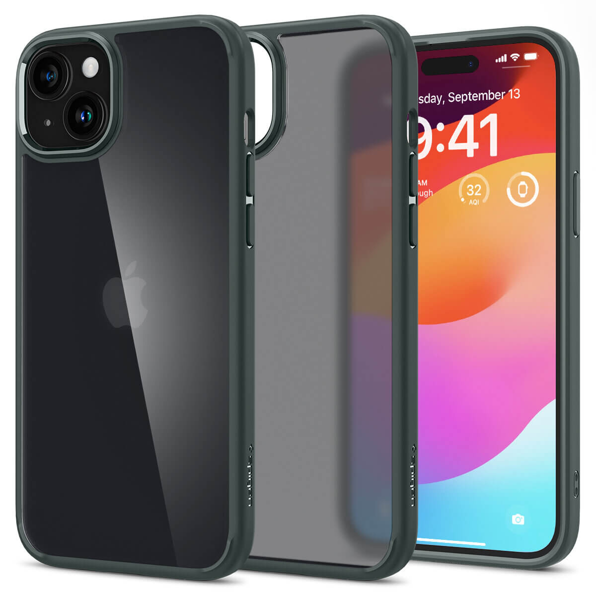 Spigen iPhone 15 Ultra Hybrid Σκληρή Θήκη με Πλαίσιο Σιλικόνης - Frost Green