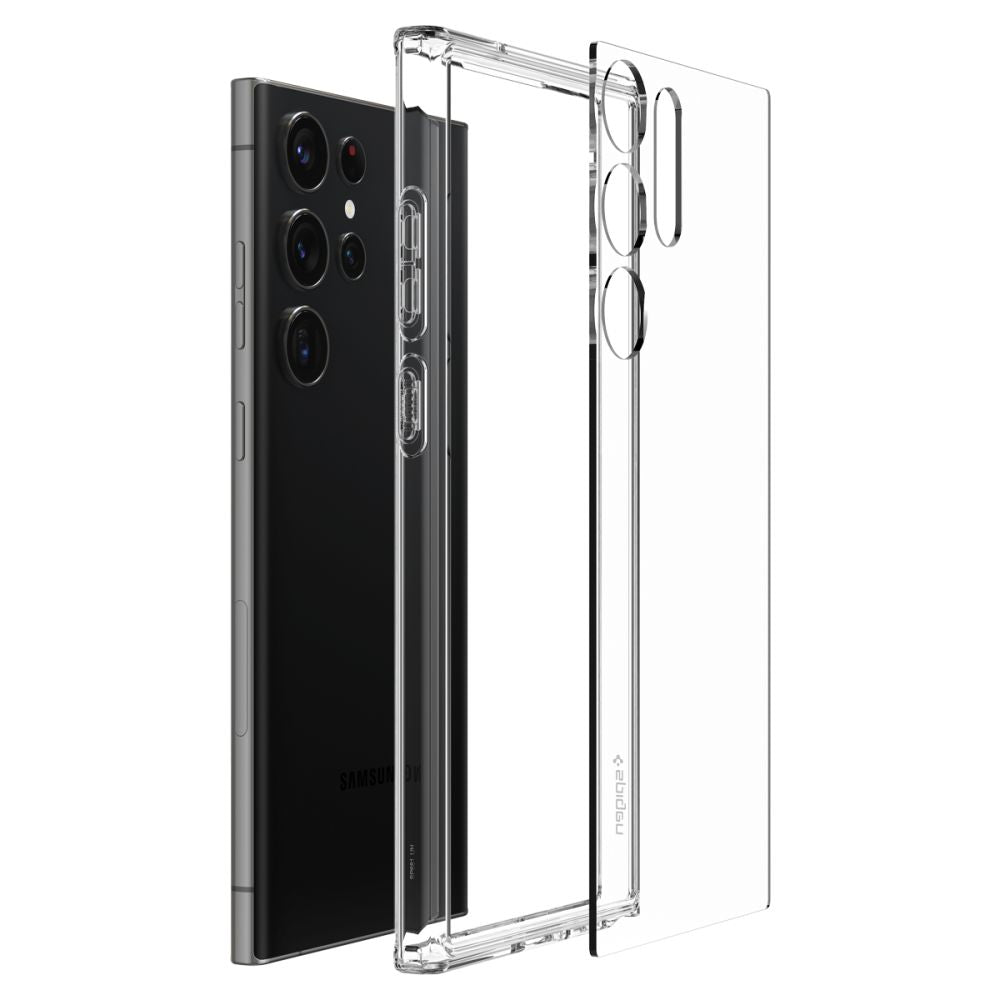 Spigen Samsung Galaxy S23 Ultra - Ultra Hybrid Σκληρή Θήκη με Πλαίσιο Σιλικόνης - Crystal Clear