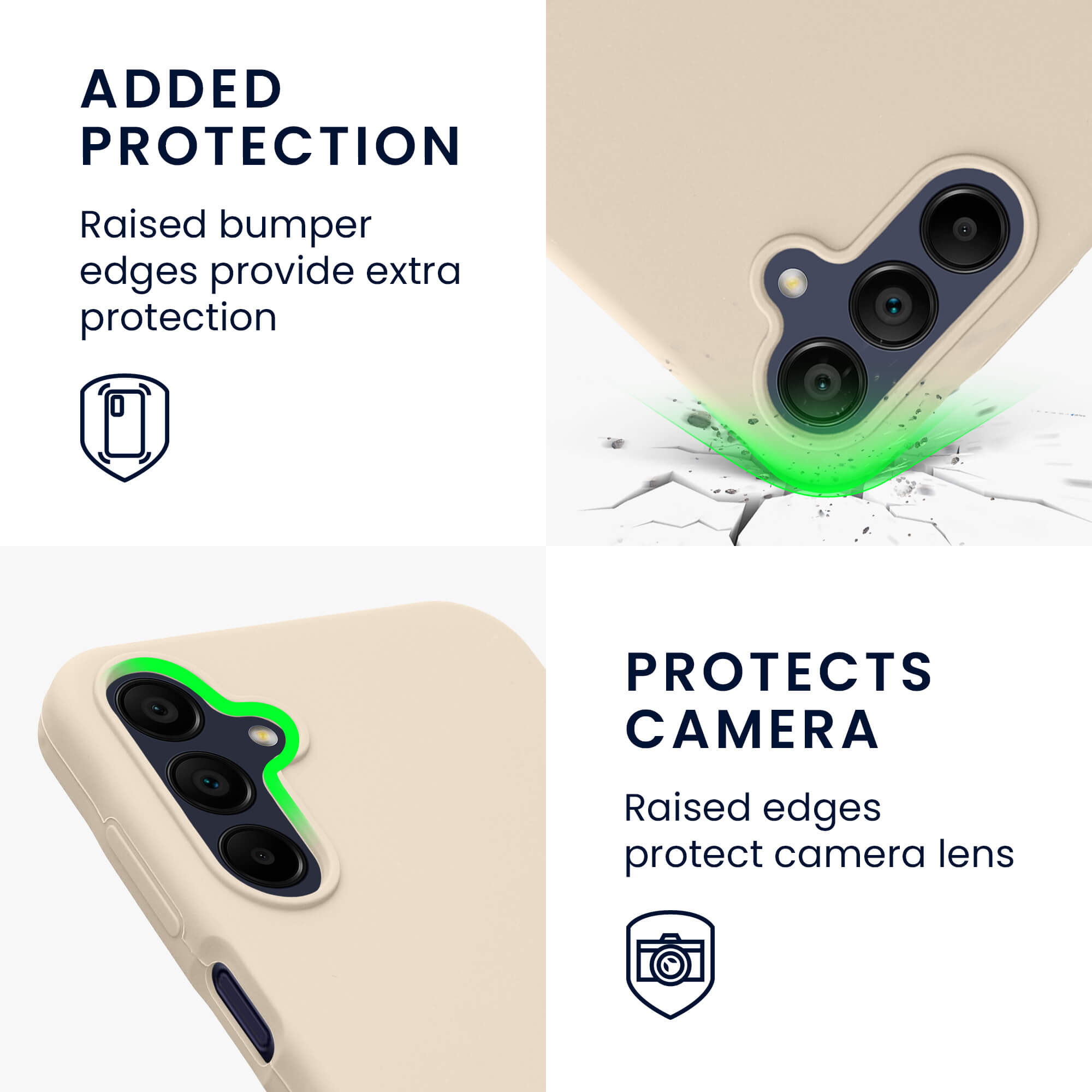 KW Samsung Galaxy A15 4G / A15 5G Θήκη Σιλικόνης Rubberized TPU - Matte Cream